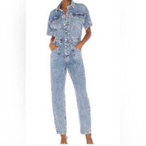 We The Free Sky Blue Denim Overalls